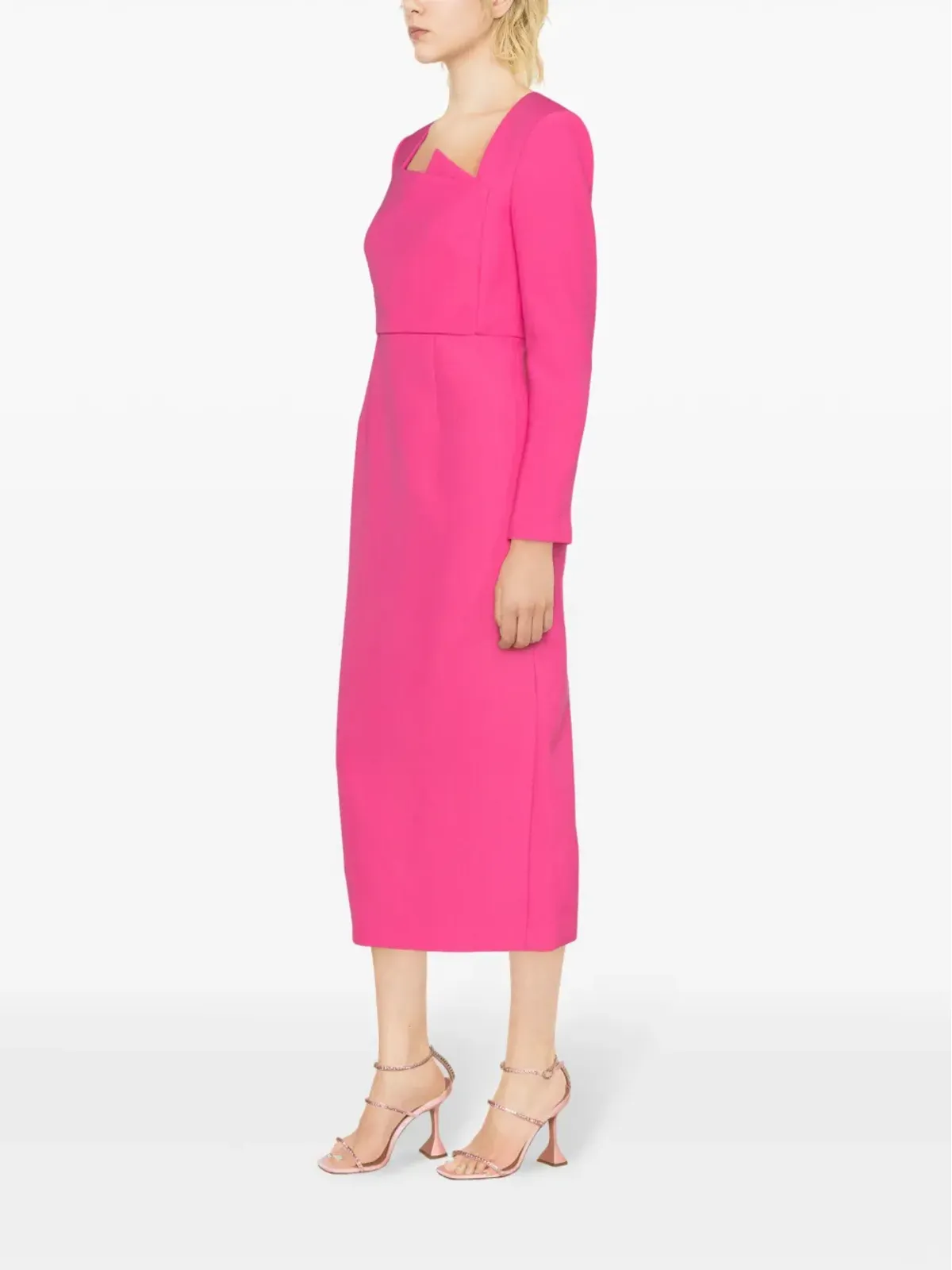 Roland Mouret 長袖クレープミディドレス - Pink - 画像3