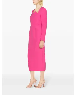 Roland Mouret 長袖クレープミディドレス - Pink - サムネイル3