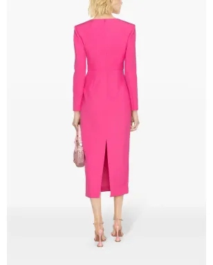 Roland Mouret 長袖クレープミディドレス - Pink - サムネイル4