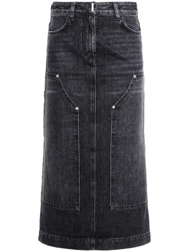 Givenchy Givenchy ハイライズデニムミディスカート - ブラックの商品画像