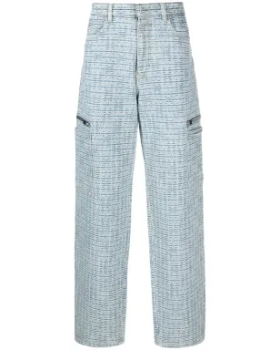 Givenchy 4Gエンボス ロゴプレート付き ワイドレッグジーンズ ブルー - サムネイル1