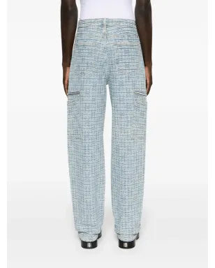 Givenchy 4Gエンボス ロゴプレート付き ワイドレッグジーンズ ブルー - サムネイル4