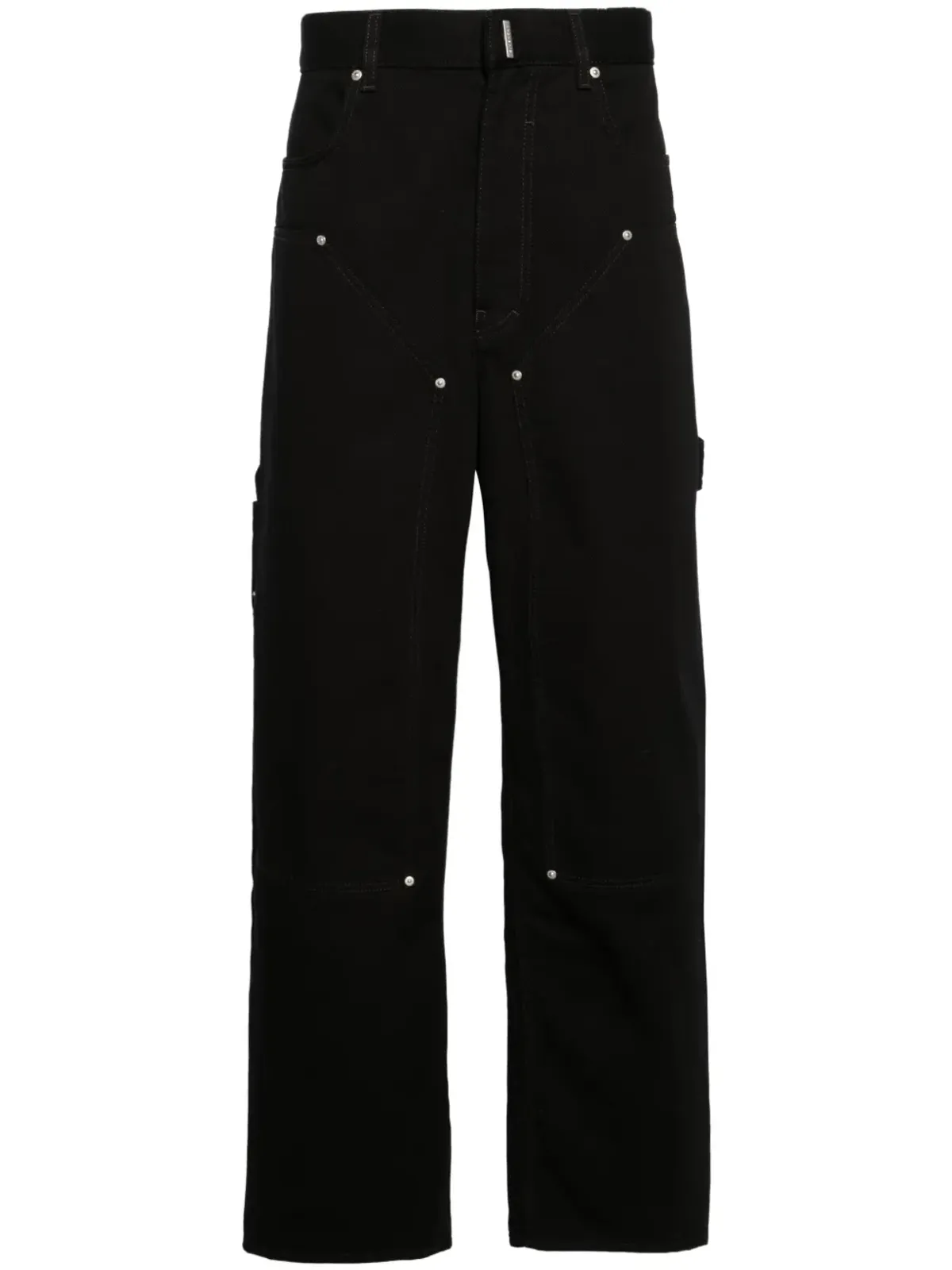 Givenchy ワイドレッグ ロゴプレート カーペンタージーンズ - ブラック - 画像1
