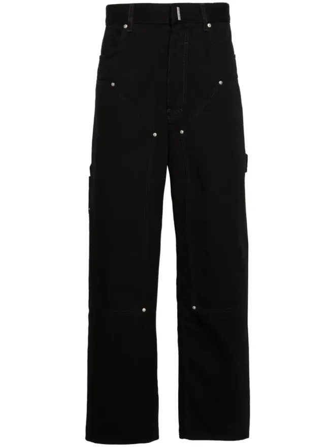 Givenchy Givenchy ワイドレッグ ロゴプレート カーペンタージーンズ - ブラックの商品画像