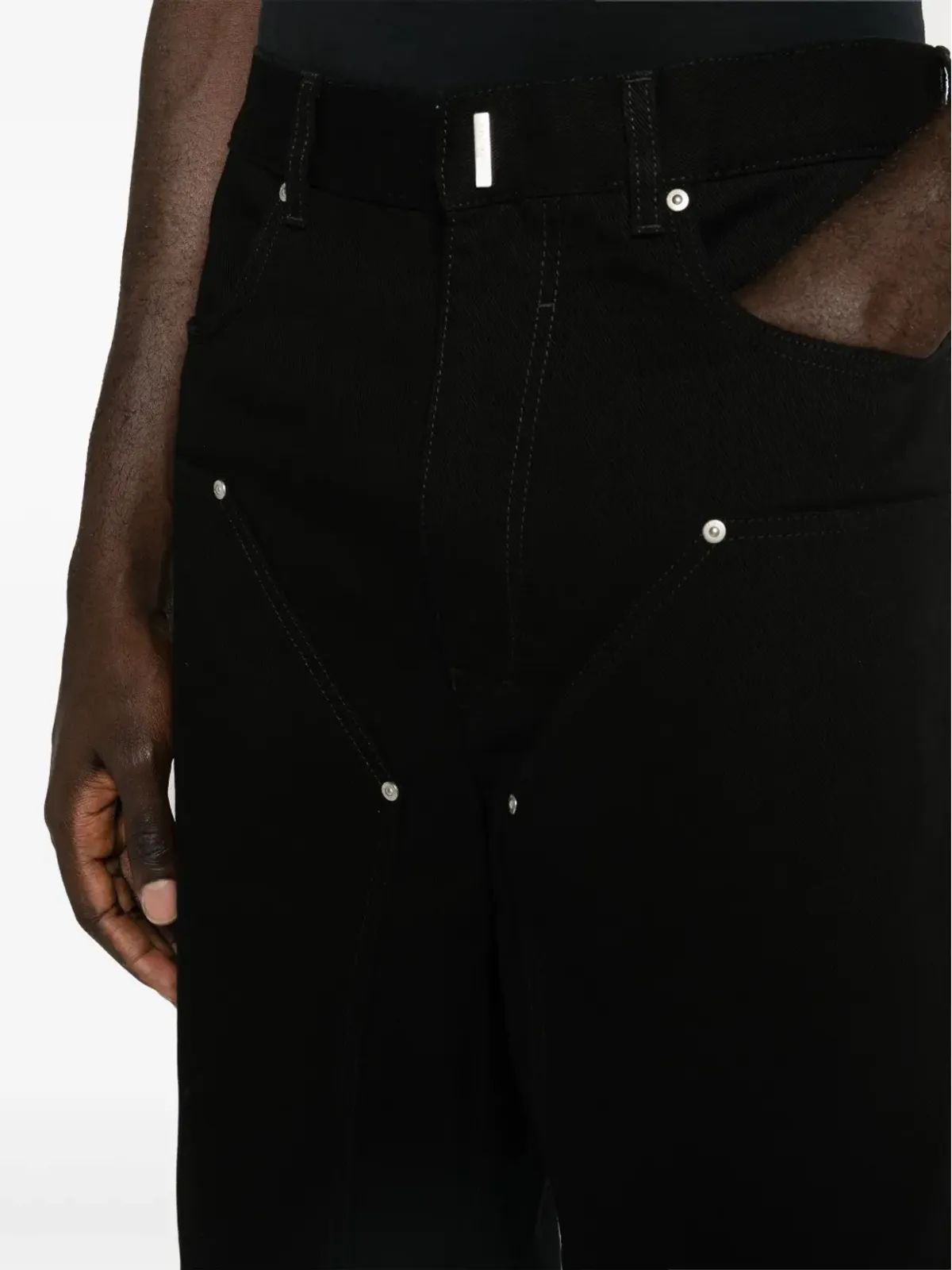 Givenchy ワイドレッグ ロゴプレート カーペンタージーンズ - ブラック - 画像5