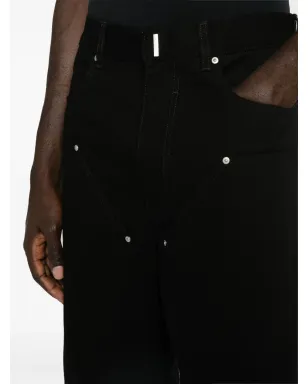 Givenchy ワイドレッグ ロゴプレート カーペンタージーンズ - ブラック - サムネイル5
