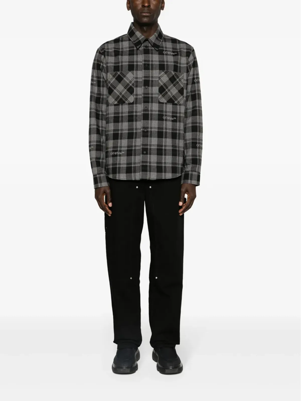 Givenchy ワイドレッグ ロゴプレート カーペンタージーンズ - ブラック - 画像2