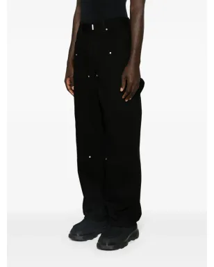 Givenchy ワイドレッグ ロゴプレート カーペンタージーンズ - ブラック - サムネイル3