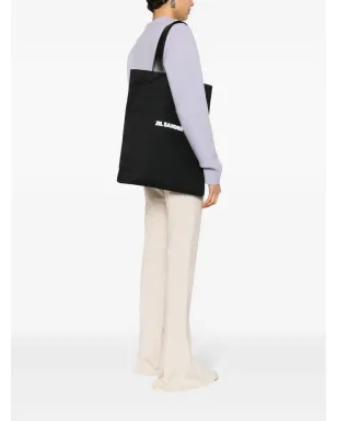 Jil Sander ブック ロゴプリント トートバッグ - ブラック - サムネイル2