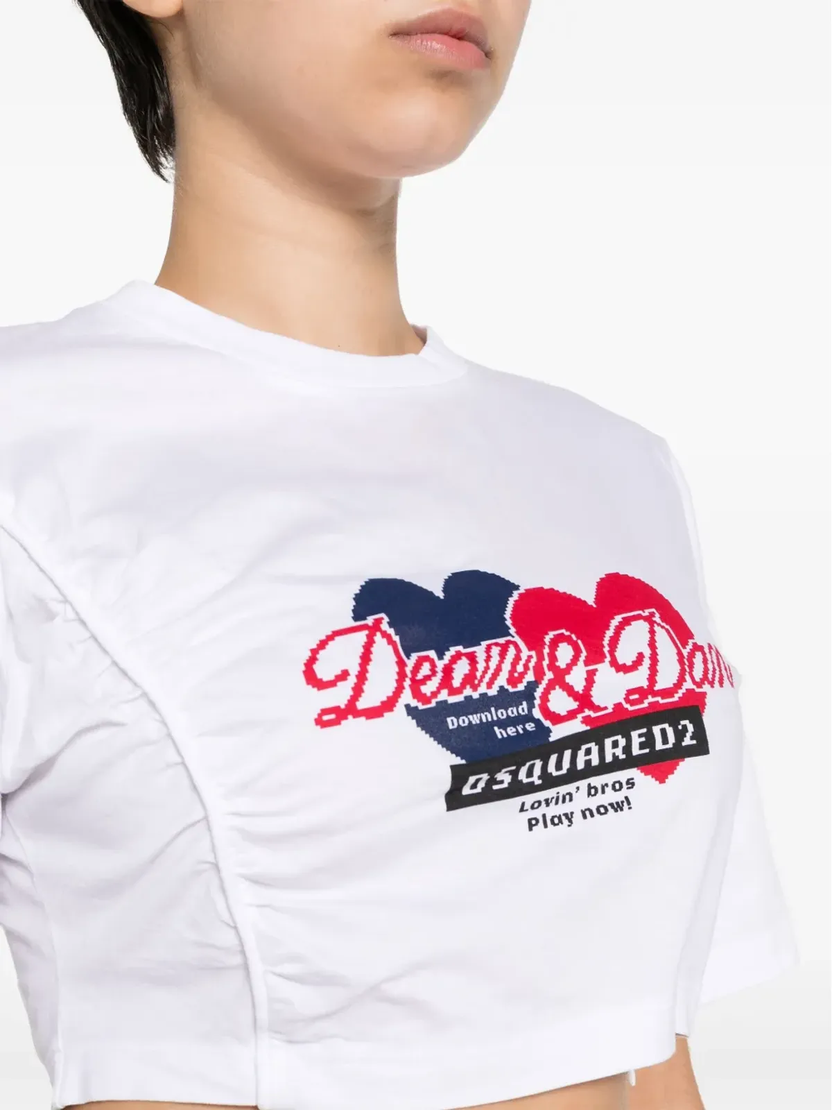 DSQUARED2 ギャザー入りクロップドTシャツ - ホワイト - 画像5
