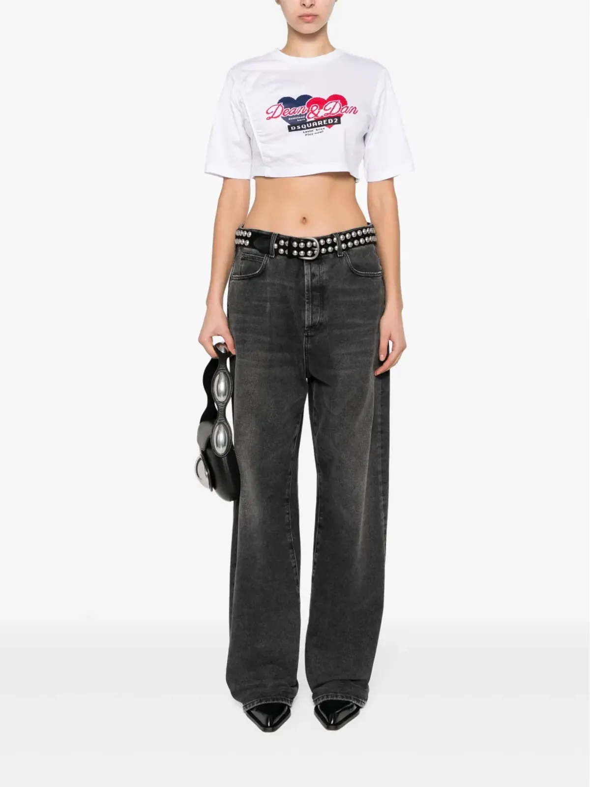 DSQUARED2 ギャザー入りクロップドTシャツ - ホワイト - 画像2