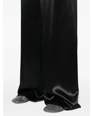 Ferragamo ワイドレッグ サテンパンツ ブラック - サムネイル5