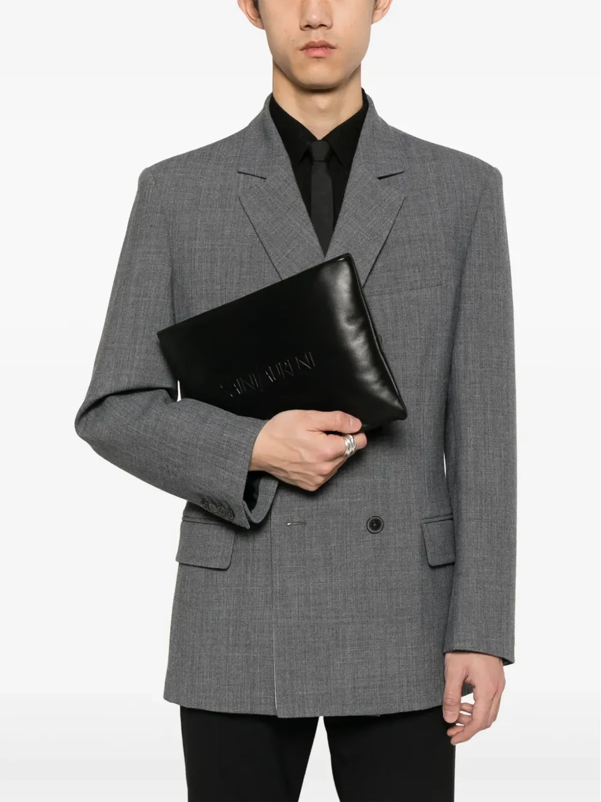 Saint Laurent レザー クラッチバッグ - 画像2