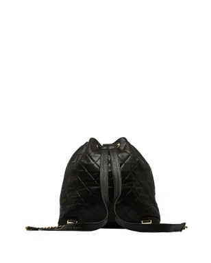 CHANEL ビンテージ CC ダイヤモンドキルト バックパック ブラック - サムネイル2