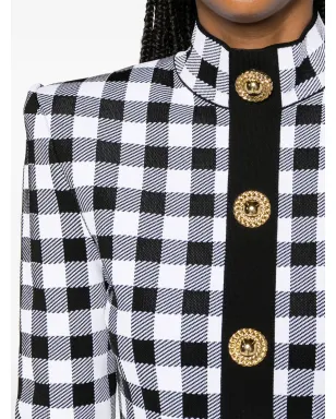 Balmain ギンガムミニドレス - ブラック - サムネイル5