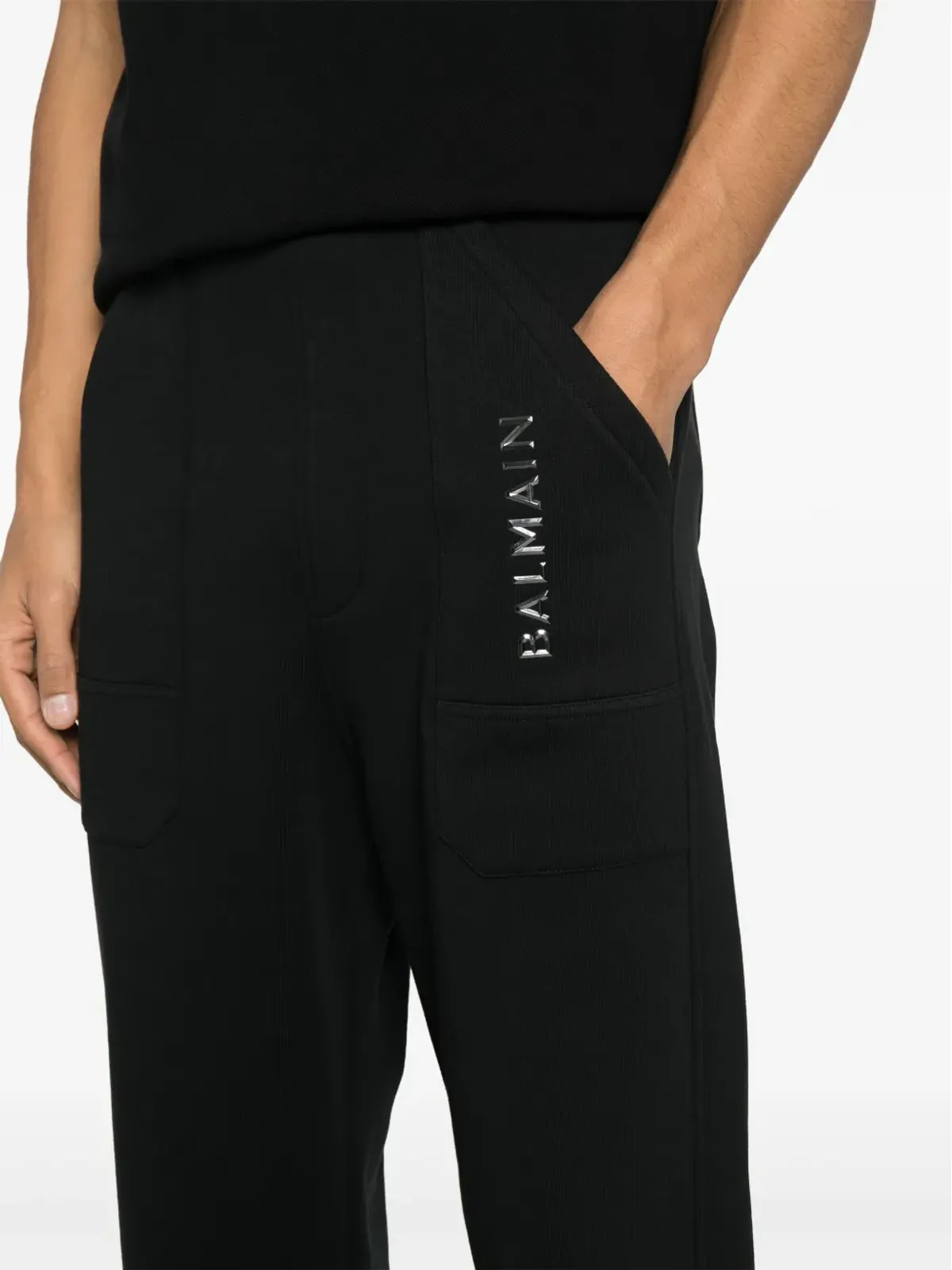 Balmain コットン製ワイドレッグ トラックパンツ - 画像5