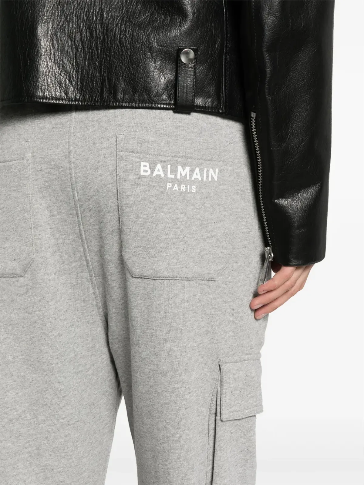 Balmain ロゴプリント コットン トラックパンツ - グレー - 画像5