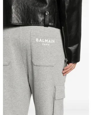Balmain ロゴプリント コットン トラックパンツ - グレー - サムネイル5