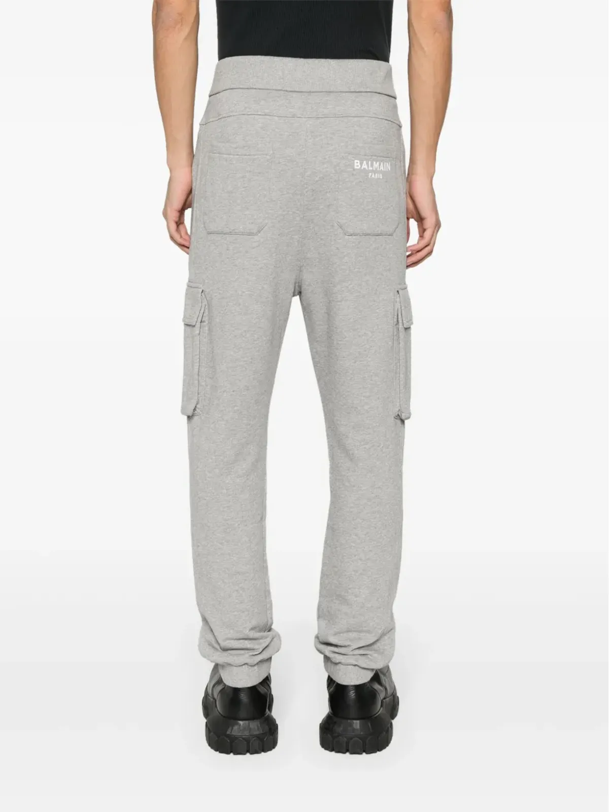Balmain ロゴプリント コットン トラックパンツ - グレー - 画像4