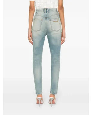 Balmain ミッドライズ スキニージーンズ ブルー - サムネイル4
