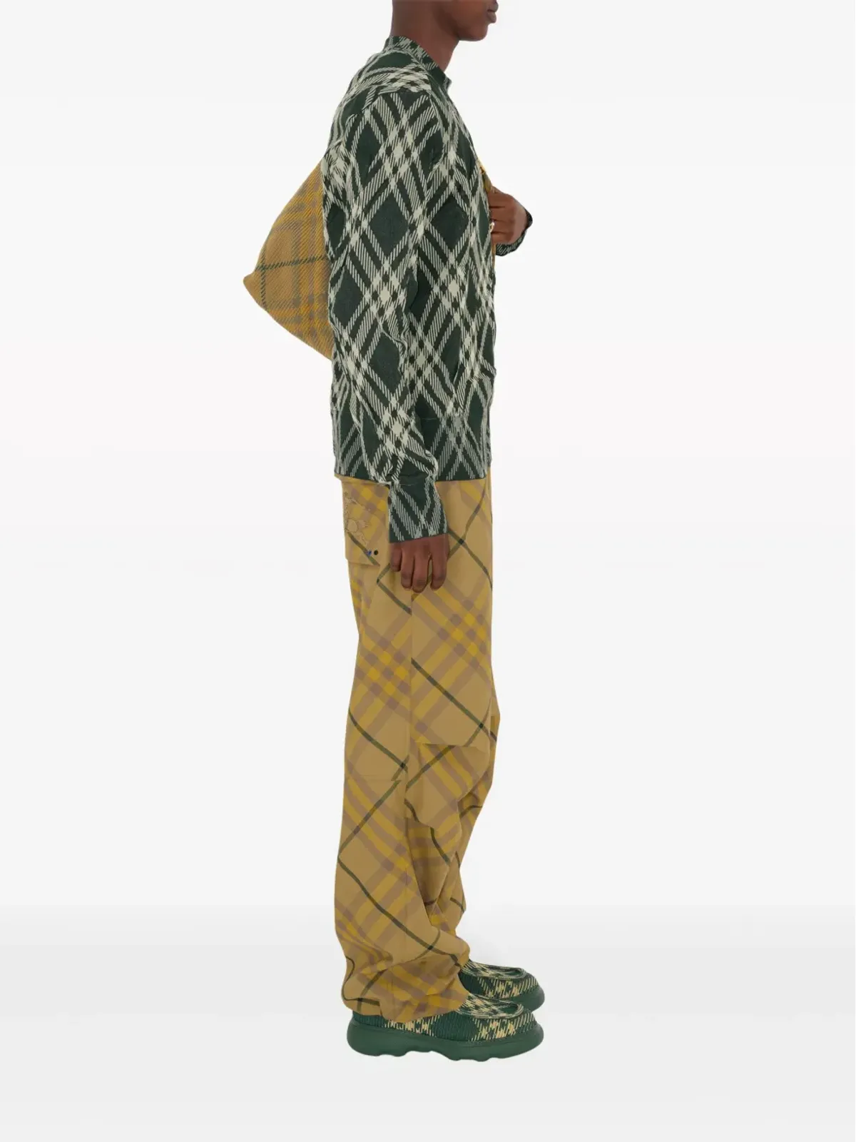 Burberry プラッドチェック柄 クリンクル加工セーター - グリーン - 画像3