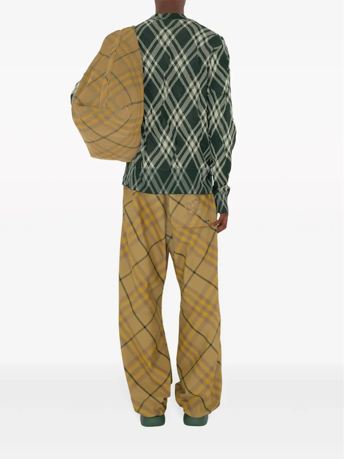 Burberry プラッドチェック柄 クリンクル加工セーター - グリーン - 画像4