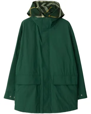 Burberry チェック柄 隠しファスナー付きコート グリーン - サムネイル1