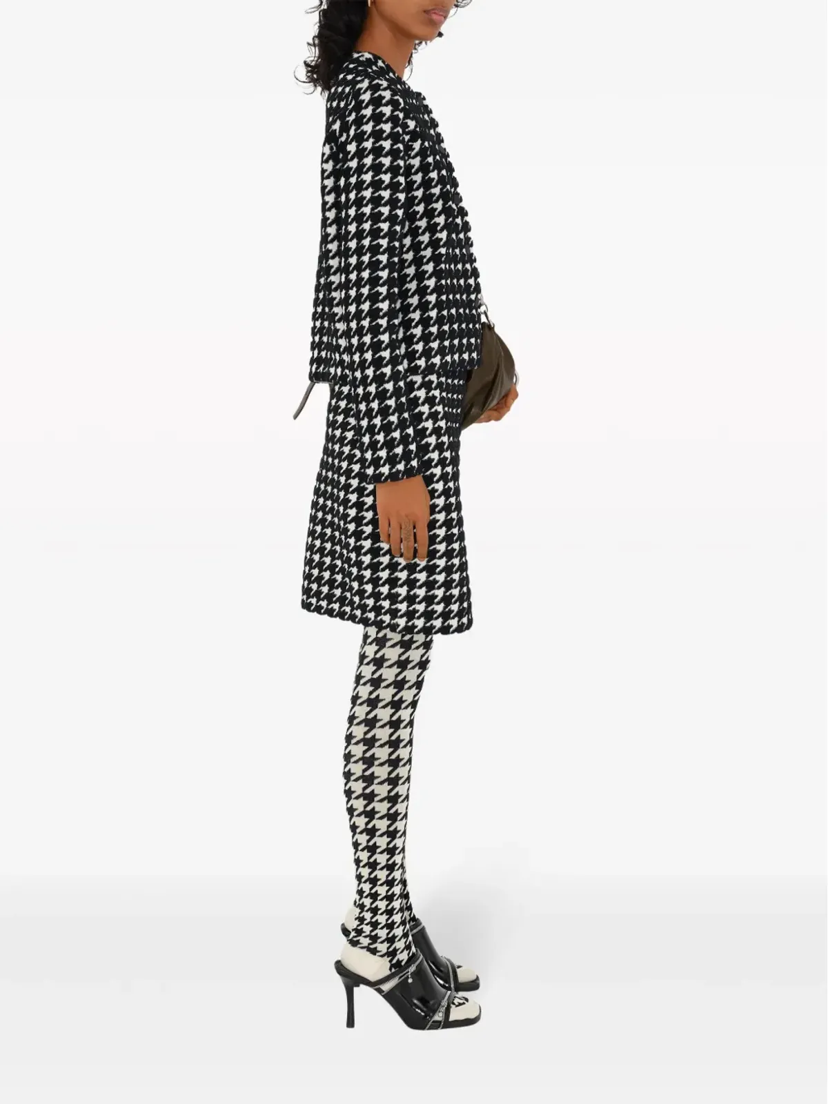 Burberry ハウンドトゥース柄 クルーネック ニットセーター - ブラック - 画像3