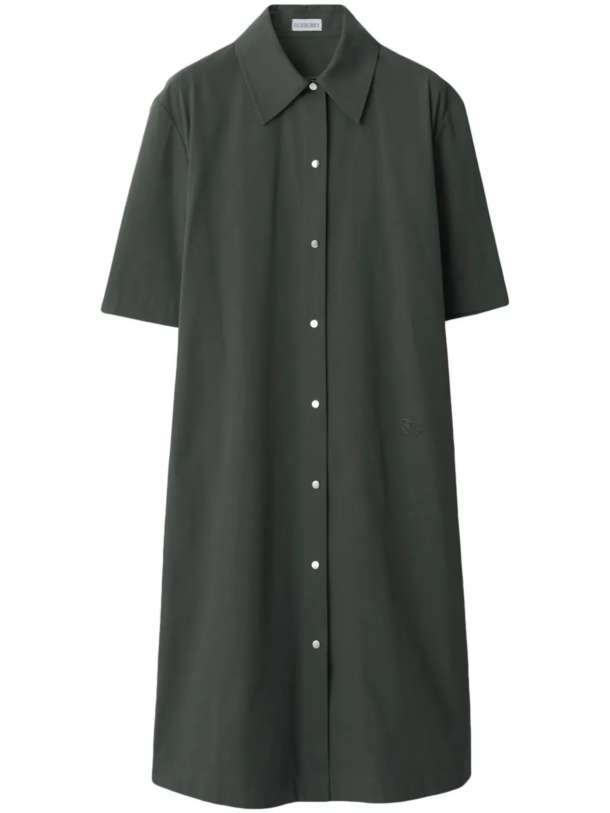 Burberry ストレートポイントカラー コットンブレンド ドレス - グリーン - 画像1