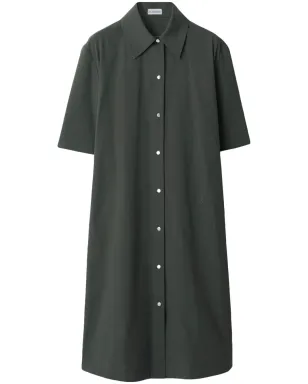 Burberry ストレートポイントカラー コットンブレンド ドレス - グリーン - サムネイル1