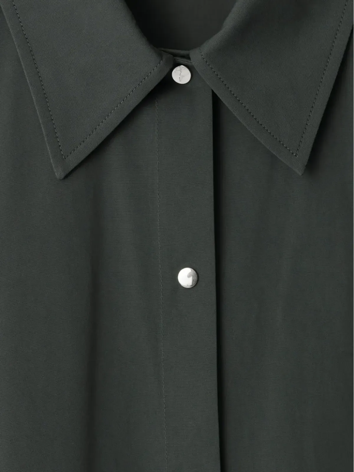 Burberry ストレートポイントカラー コットンブレンド ドレス - グリーン - 画像5