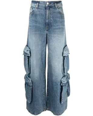 AMIRI ルーズフィットのミッドライズ・ワイドジーンズ - ブルー - サムネイル1
