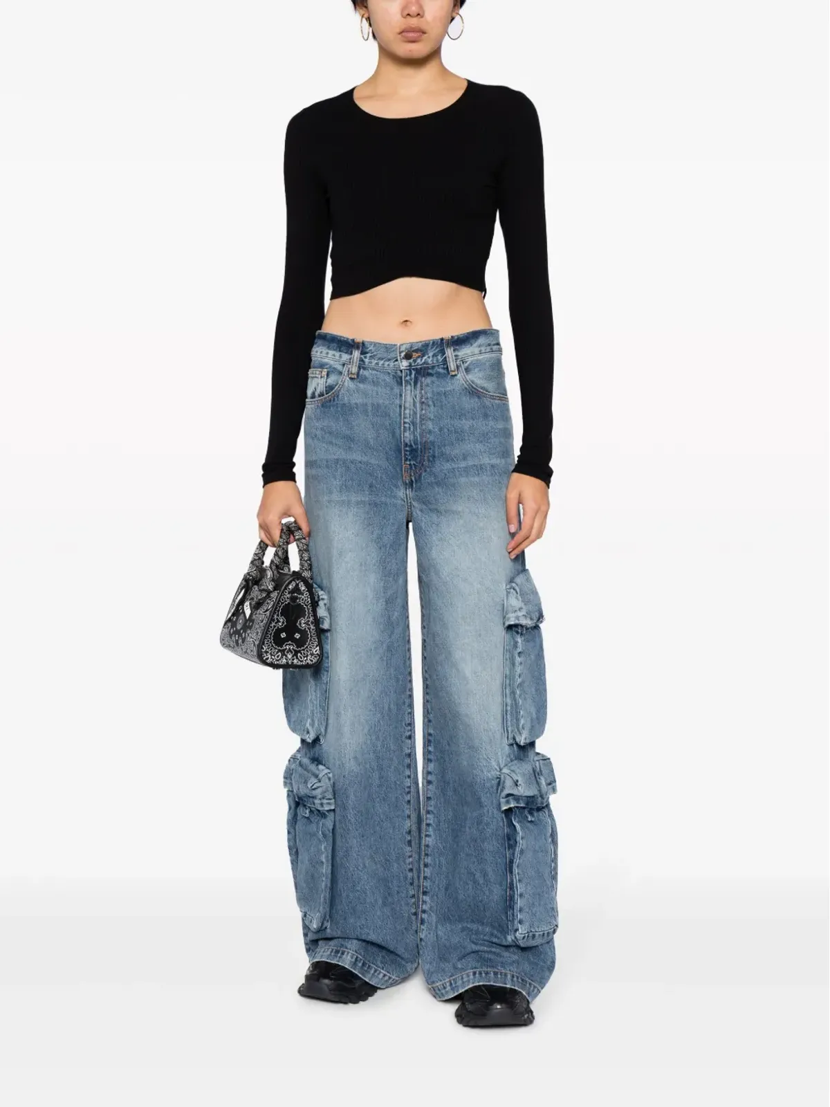 AMIRI ルーズフィットのミッドライズ・ワイドジーンズ - ブルー - 画像2