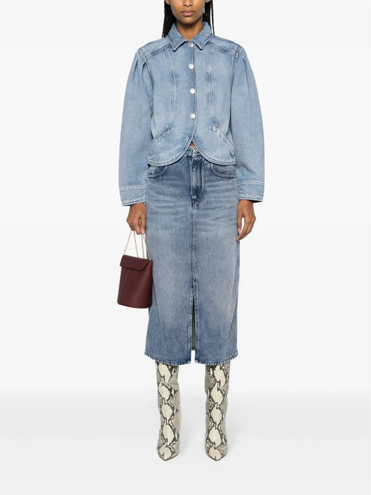 ISABEL MARANT Tilauria ストーンウォッシュデニムスカート - ブルー - 画像2