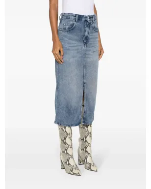 ISABEL MARANT Tilauria ストーンウォッシュデニムスカート - ブルー - サムネイル3