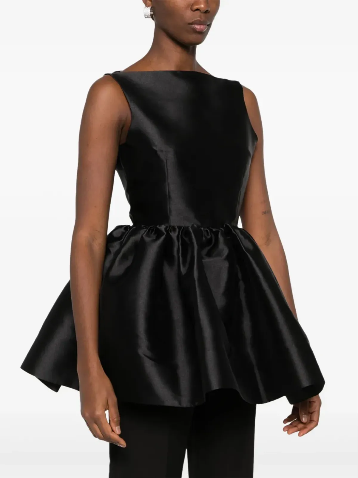 Solace London Simona duchess-satin top - Black - 画像3