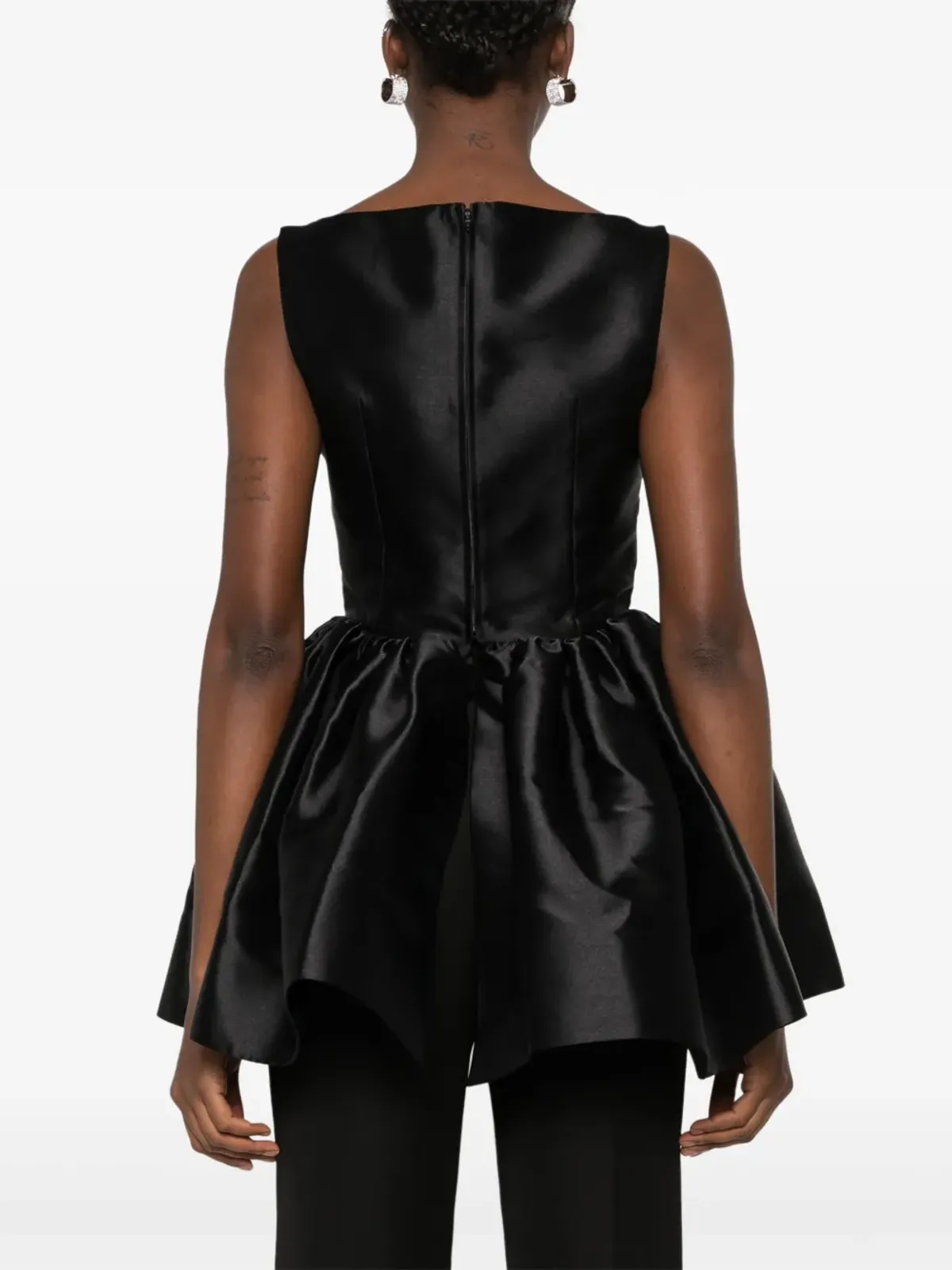 Solace London Simona duchess-satin top - Black - 画像4