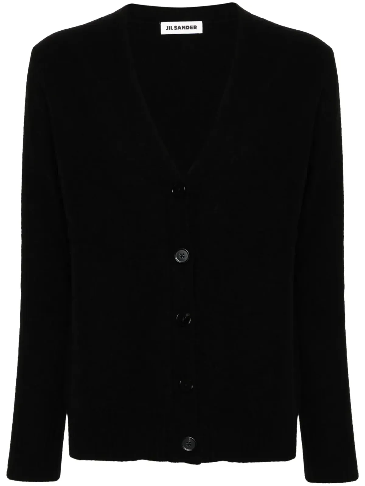 Jil Sander ロゴ刻印ボタン ウール カーディガン - ブラック - 画像1