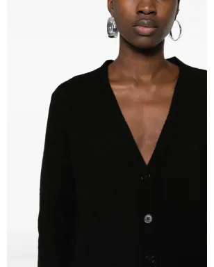 Jil Sander ロゴ刻印ボタン ウール カーディガン - ブラック - サムネイル5