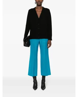Jil Sander ロゴ刻印ボタン ウール カーディガン - ブラック - サムネイル2