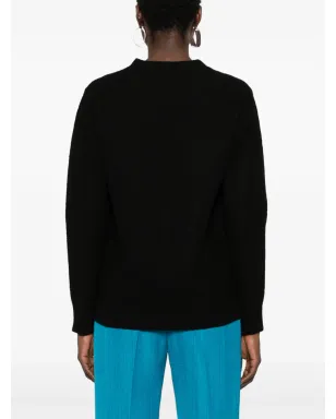 Jil Sander ロゴ刻印ボタン ウール カーディガン - ブラック - サムネイル4