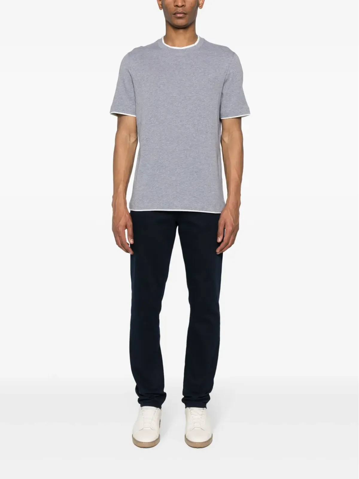 Brunello Cucinelli フェイクレイヤード コットンTシャツ - グレー - 画像2