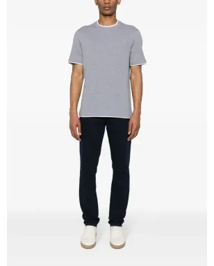 Brunello Cucinelli フェイクレイヤード コットンTシャツ - グレー - サムネイル2