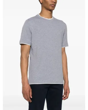 Brunello Cucinelli フェイクレイヤード コットンTシャツ - グレー - サムネイル3