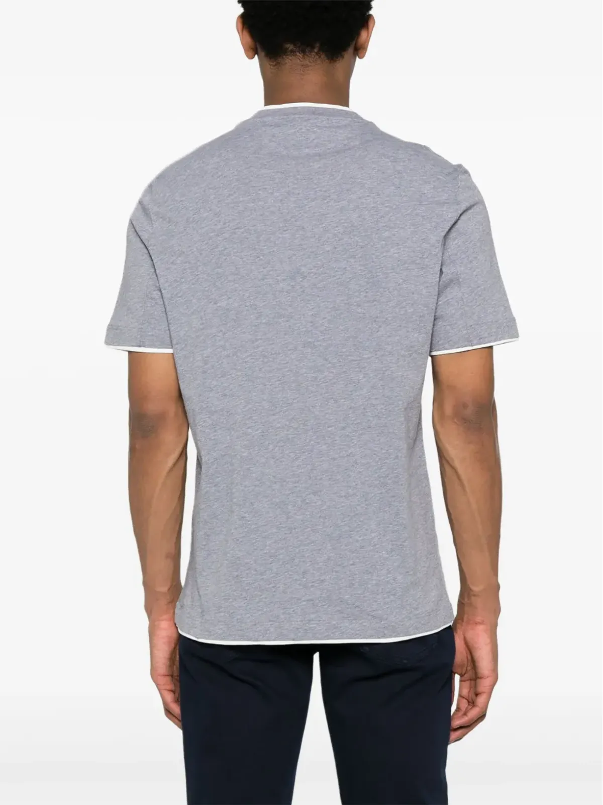 Brunello Cucinelli フェイクレイヤード コットンTシャツ - グレー - 画像4