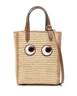 Anya Hindmarch アイ刺繍のラフィア トートバッグ - サムネイル1