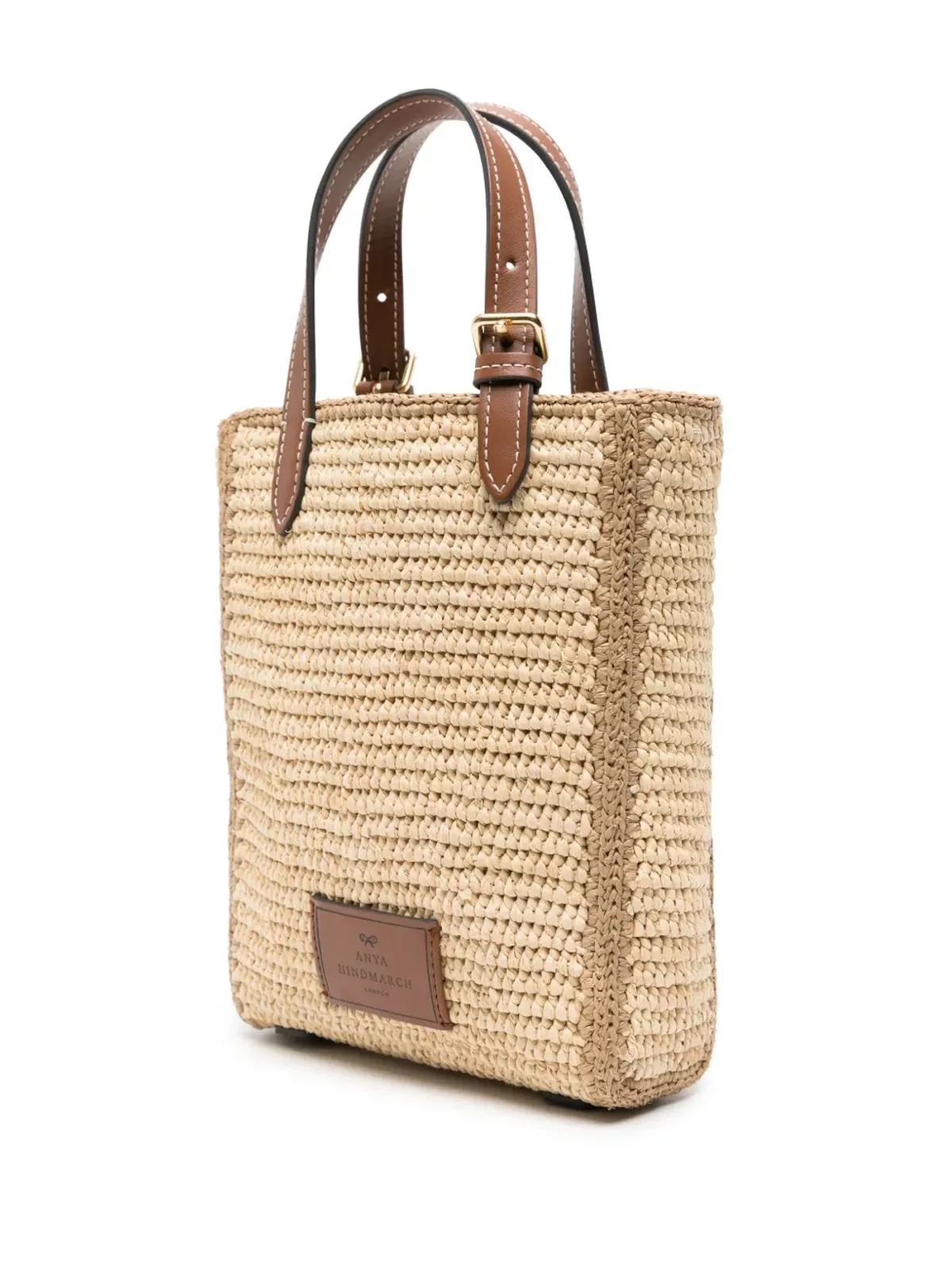 Anya Hindmarch アイ刺繍のラフィア トートバッグ - 画像3