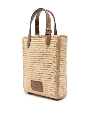Anya Hindmarch アイ刺繍のラフィア トートバッグ - サムネイル3