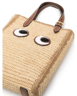 Anya Hindmarch アイ刺繍のラフィア トートバッグ - サムネイル4
