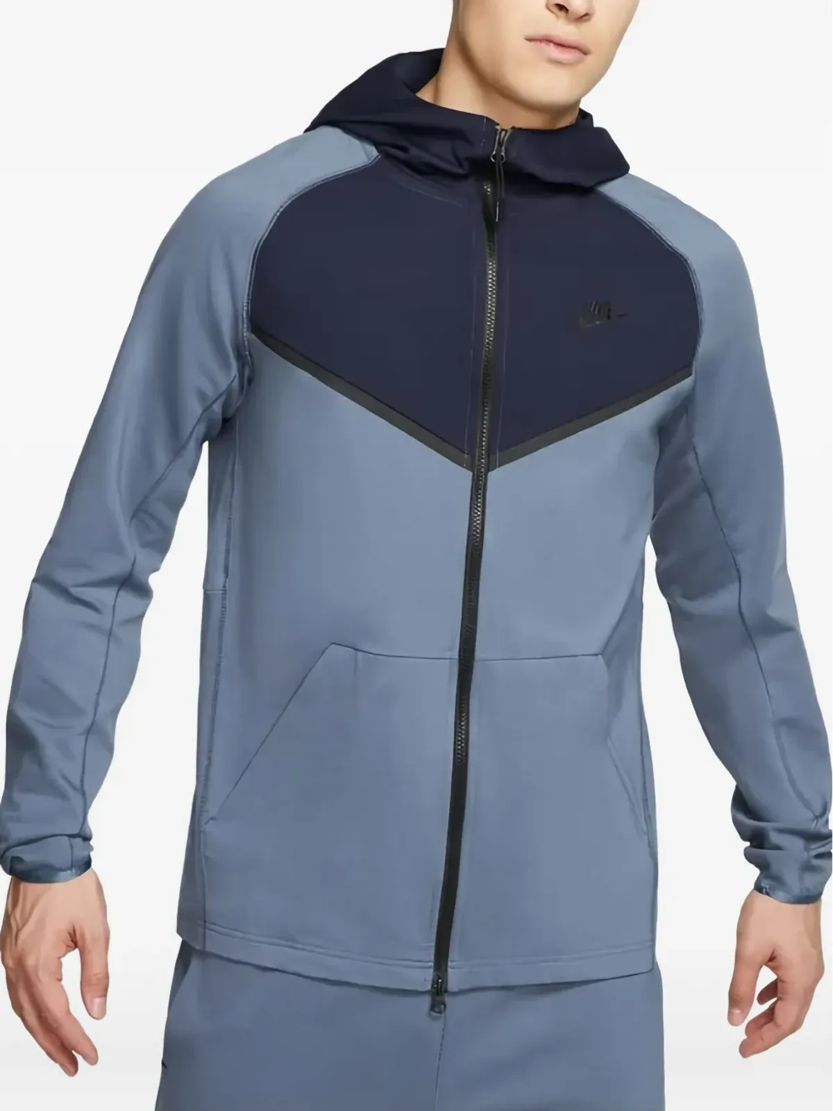 Nike ロングスリーブ フルジップ フーディ ブルー - 画像2